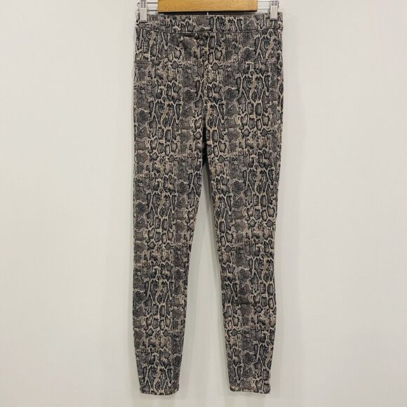 SPANX S Jeanish Ankle Pull On Knit Leggings Snakeskin Print Black Taupe Slimming - Picture 1 of 16